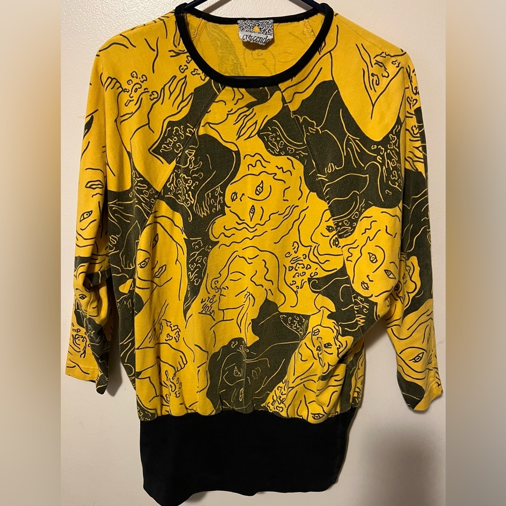 Vintage 80s-90s Crescendo portrait tunic